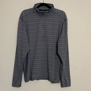 Sport hill Gray Striped Quarter-Zip Pullover mens XL casual performance outdoor